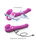 Strap-On-Me - Multi Orgasm - Strap-On Vibrator met Lik Stimulator Maat M - Roze