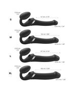 Strap-On-Me - Multi Orgasm - Strap-On Vibrator met Lik Stimulator Maat XL - Zwart