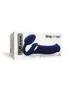 Strap-On-Me - Multi Orgasm - Strap-On Vibrator met Lik Stimulator Maat XL - Blauw