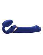 Strap-On-Me - Multi Orgasm - Strap-On Vibrator met Lik Stimulator Maat XL - Blauw