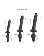Strap-On-Me - Realistische Switch Plug-In - 2-in-1 Dildo & Butt Plug Maat XXL - Zwart