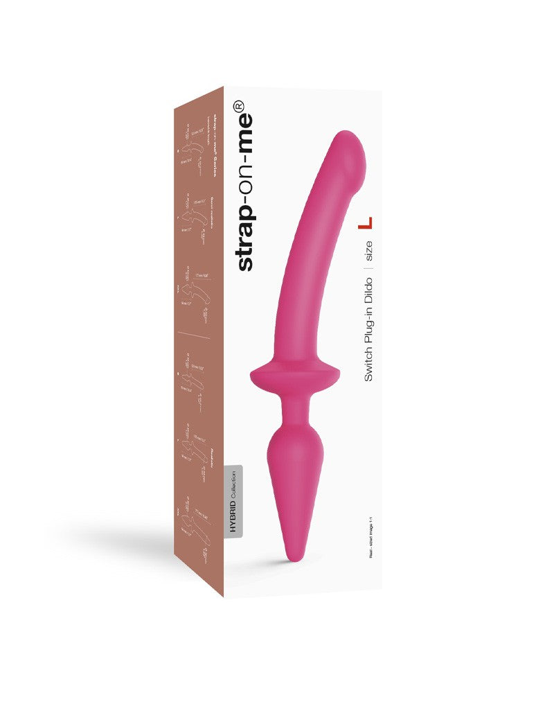 Strap-On-Me - Semi-Realistische Switch Plug-In - 2-in-1 Dildo & Butt Plug Maat S - Roze