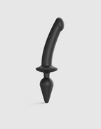Strap-On-Me - Semi-Realistische Switch Plug-In - 2-in-1 Dildo & Butt Plug Maat XXL - Zwart