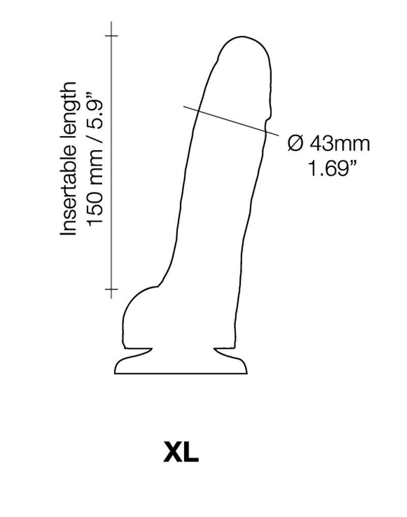 Strap-On-Me - Sliding Skin Realistic Dildo Maat XL - Zwart