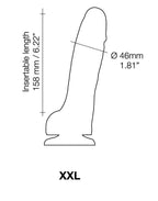 Strap-On-Me - Sliding Skin Realistic Dildo Maat XXL - Zwart