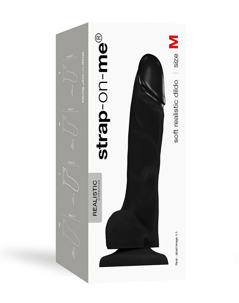 Strap-On-Me Soft Realistic Dildo Black Size M