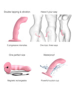 Strap-On-Me - Tappende Dildo Wave - Roze Koraal
