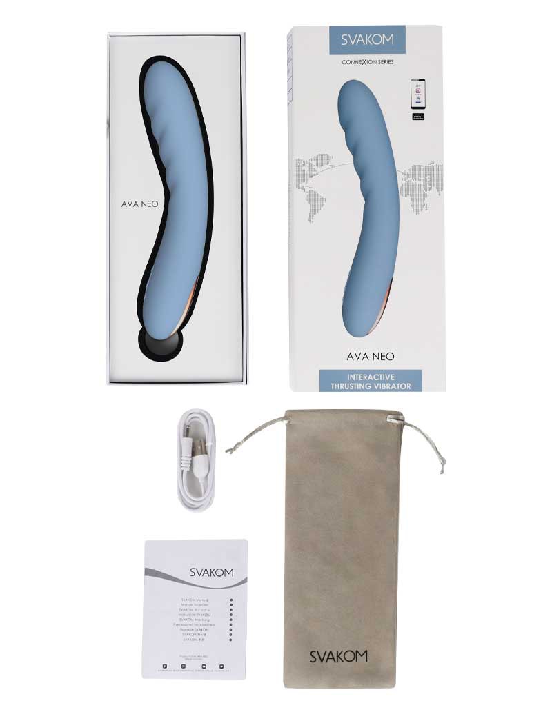 SVAKOM - Ava Neo - Thrusting Vibrator - Blauw