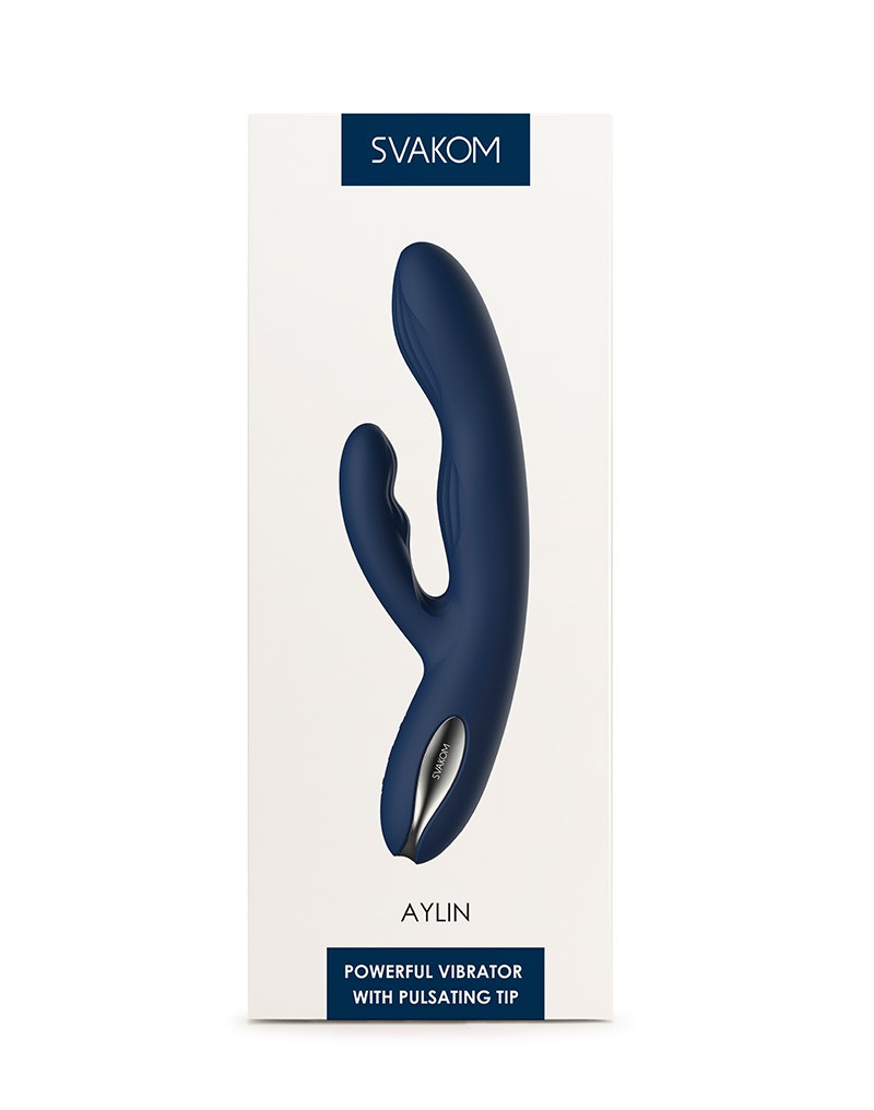 SVAKOM - Aylin - Rabbit Vibrator met Pulserende Tip - Blauw