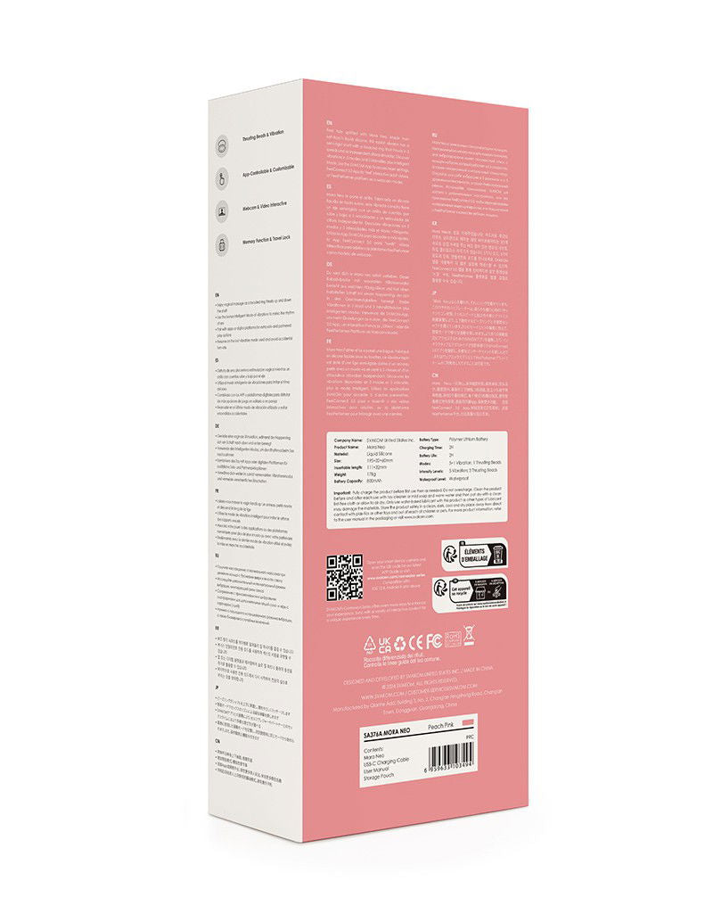 SVAKOM - Mora Neo - Interactieve Rabbit Vibrator met stimulerende kralen - Roze