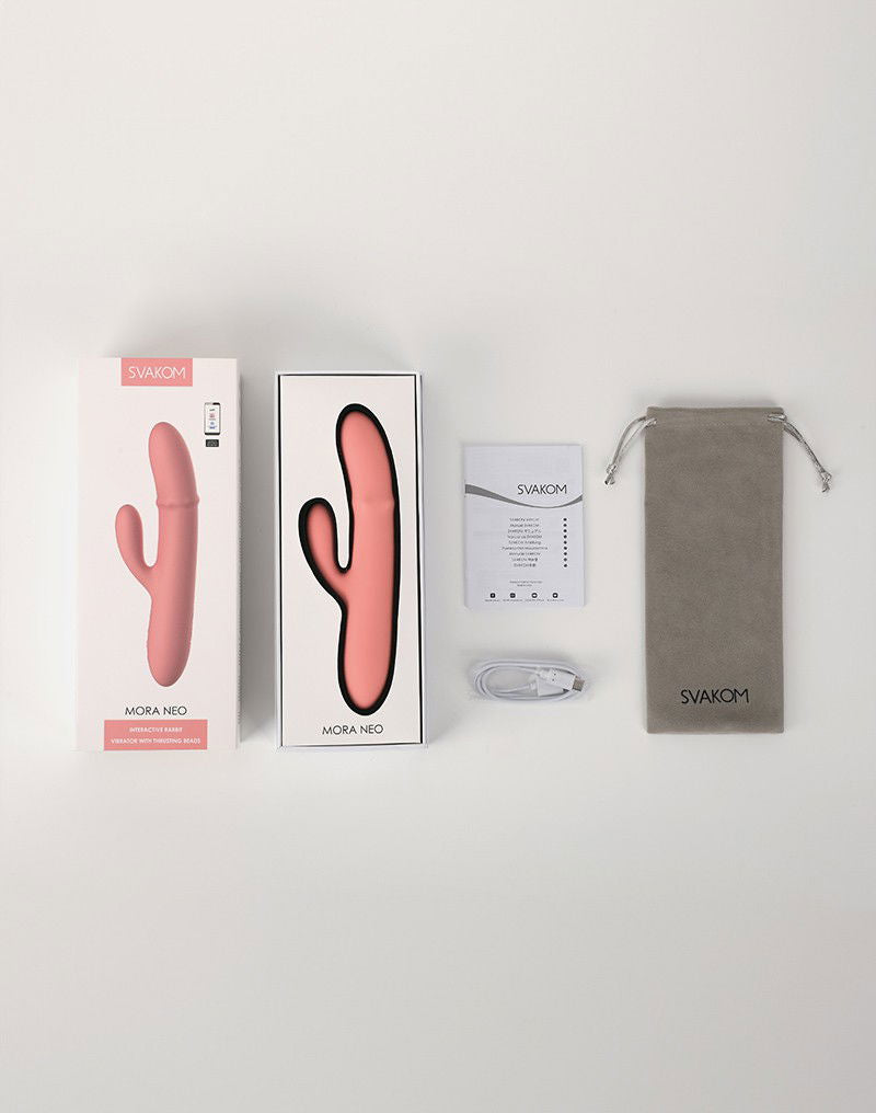 SVAKOM - Mora Neo - Interactieve Rabbit Vibrator met stimulerende kralen - Roze