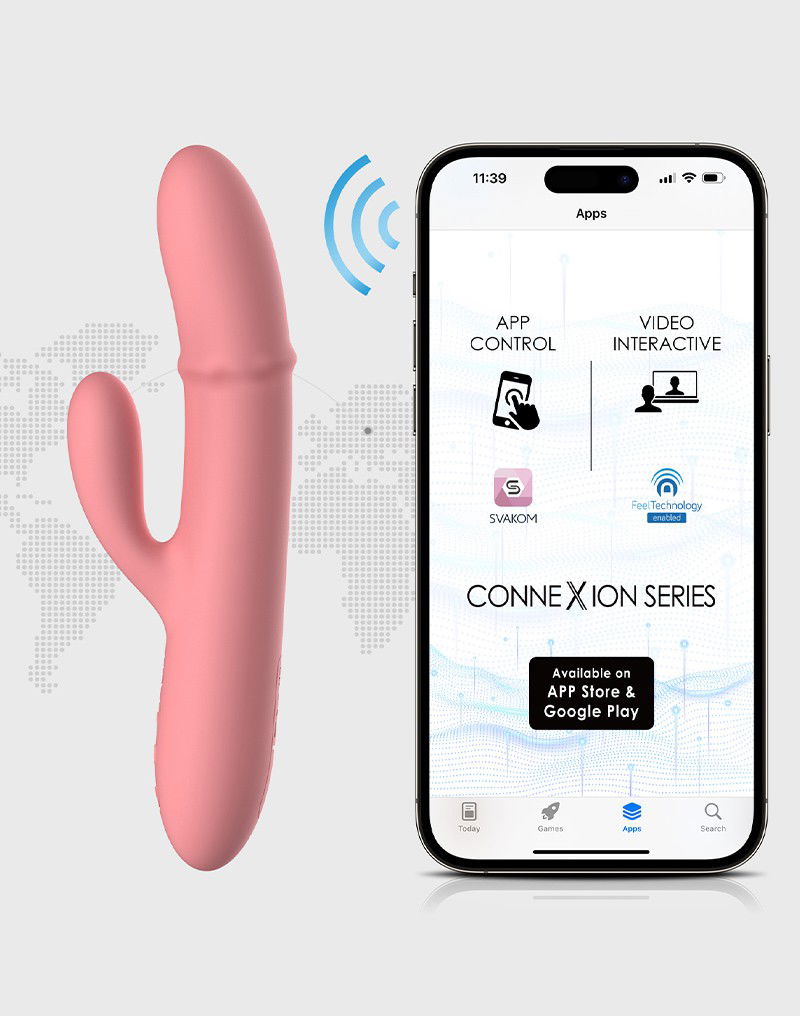 SVAKOM - Mora Neo - Interactieve Rabbit Vibrator met stimulerende kralen - Roze