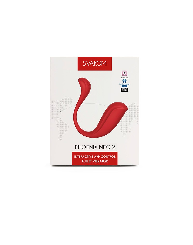 SVAKOM - Phoenix Neo 2 - Interactieve Bullet Vibrator met App Control - Rood