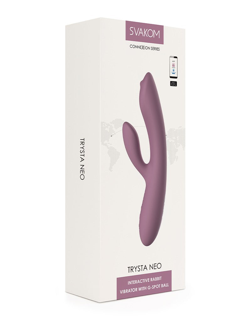 SVAKOM - Trysta Neo - Interactive Rabbit Vibrator with G-Spot Ball - Pink