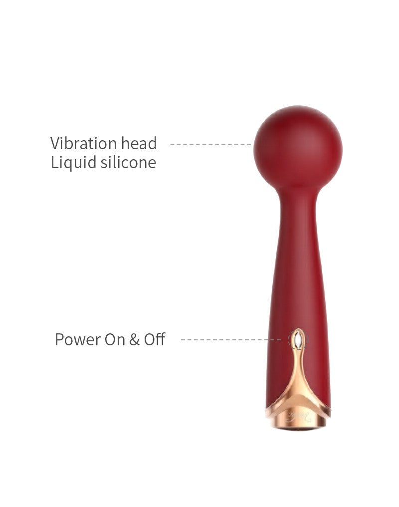 Viotec - Firelick - Mini Wand Vibrator - Goud & Wijnrood