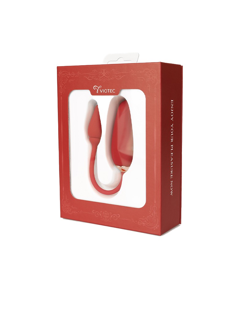 Viotec - Flora - Draagbare Vibrator met Appbediening - Goud & Wijnrood