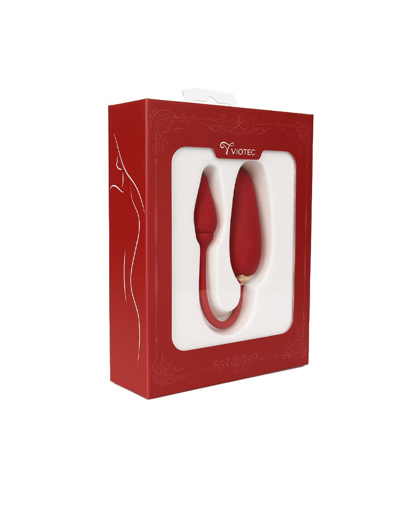 Viotec - Flora - Draagbare Vibrator met Appbediening - Goud & Wijnrood