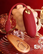 Viotec - Oliver - Draagbare vibrator met afstandsbediening - Goud & Wijnrood