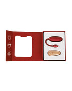 Viotec - Oliver - Draagbare vibrator met afstandsbediening - Goud & Wijnrood