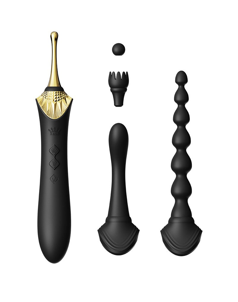 ZALO - Bess 2 - Verwarmende Clitoris Massager met 4 opzetstukken - Zwart